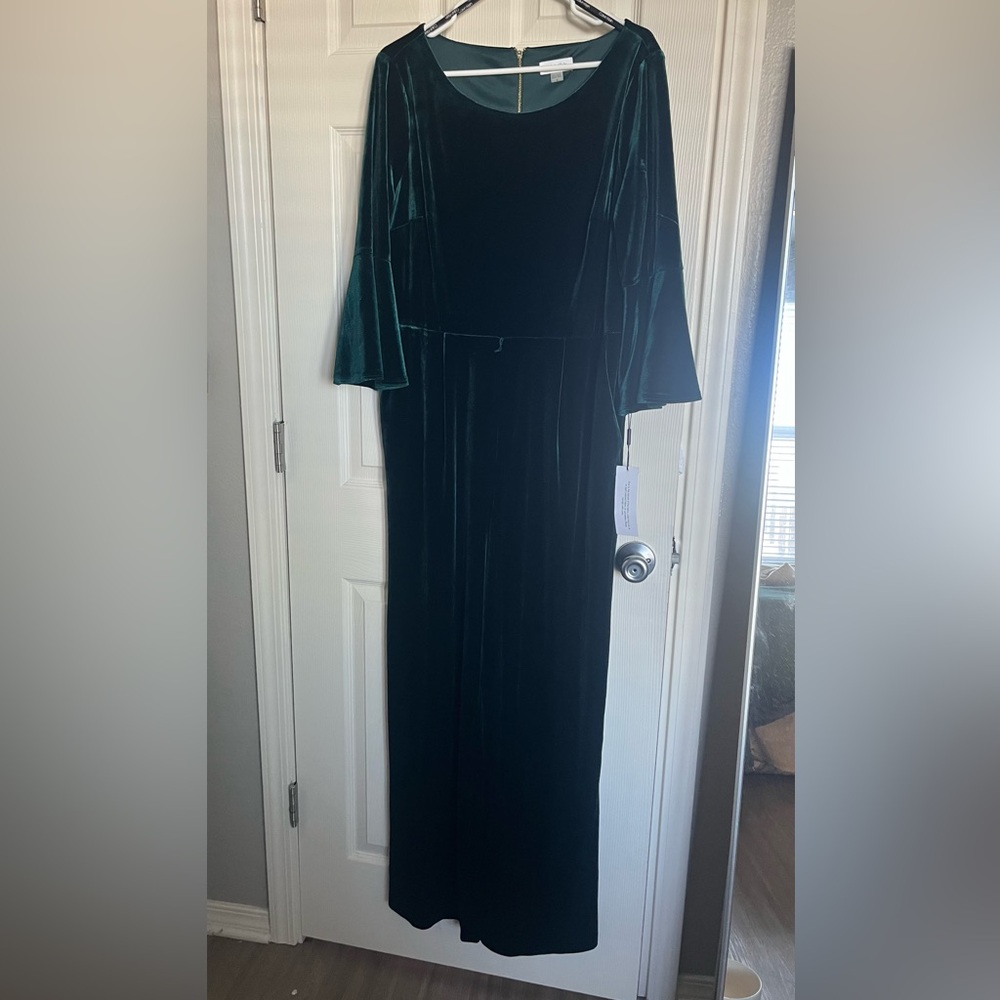 Calvin Klein Emerald Green Velvet Jumpsuit
